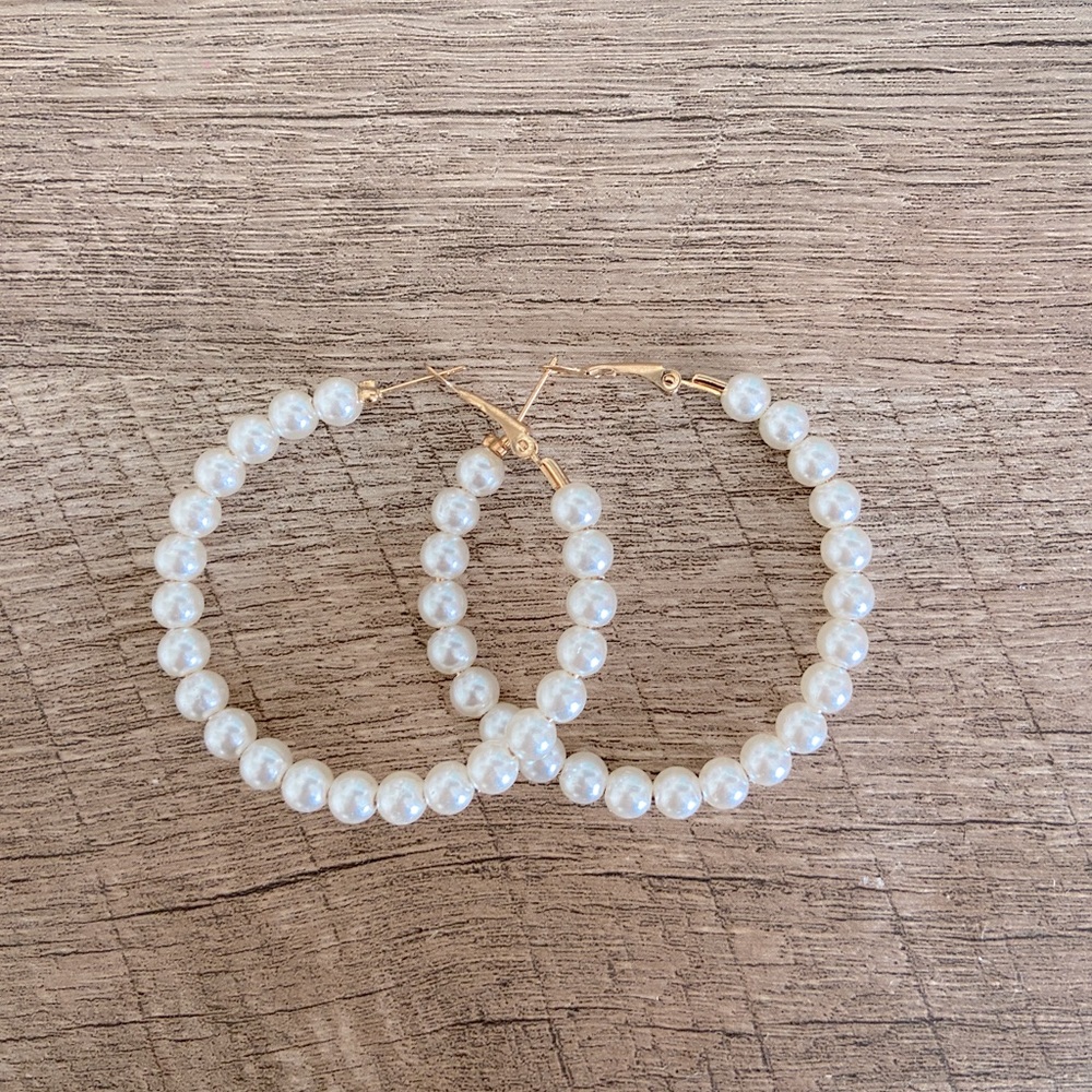 Pearl Hoop Earrings